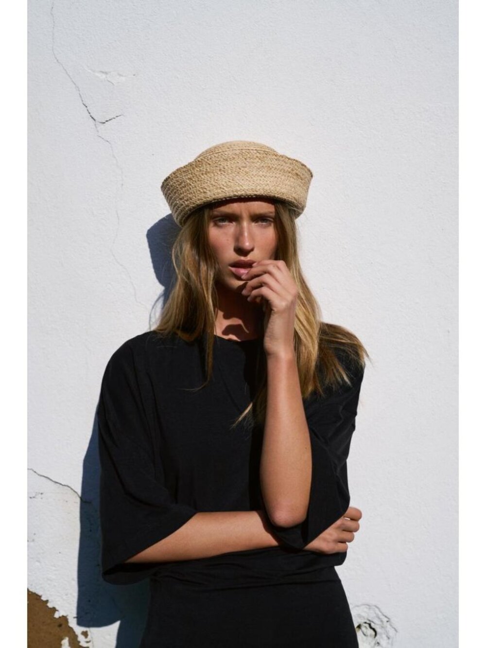 ZARA 100% RAFFIA SKIMMER HAT